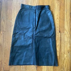 Vintage Argentinian Black Genuine Leather Skirt